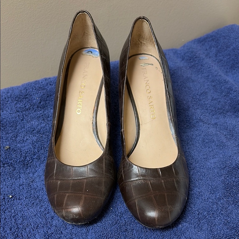Franco Sarto Brown Leather heels